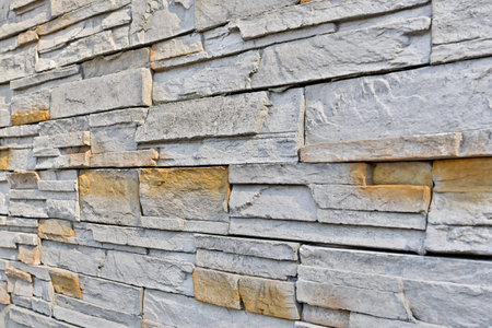 Exterior material finished with rough stone for country house