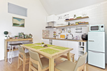 Interior of a modern kitchen in a new house. Nobody insideの写真素材