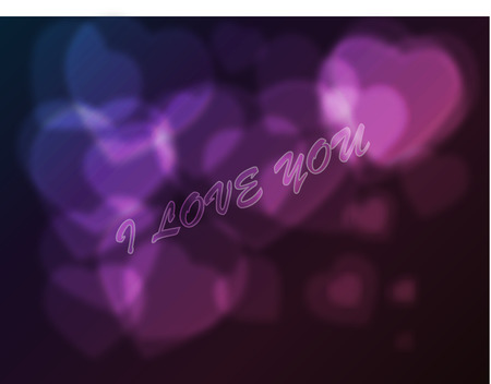 Pleasant abstract background drawing with the muffled violet-dark blue colors and heart in the foreground.In the foreground I you love an inscription.のイラスト素材