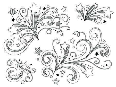 Ornate starsのイラスト素材