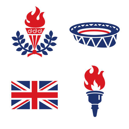 United Kingdom sport Color Iconsのイラスト素材