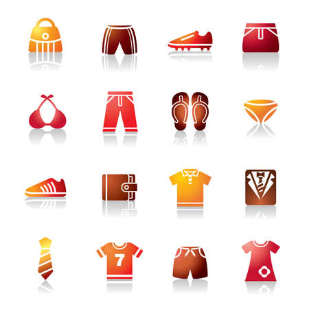 Clothing and Accessories Colorful Iconsのイラスト素材