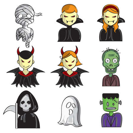 Halloween Charactersのイラスト素材