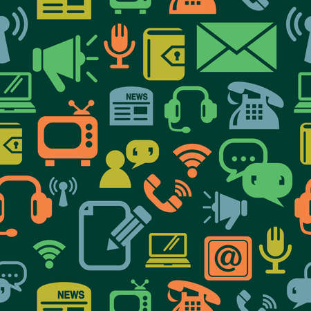 Communication Icons Seamless Backgroundのイラスト素材