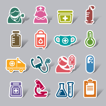 Medical Color Icon Labelのイラスト素材