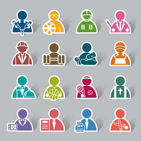 Occupation Color Icon Labelのイラスト素材