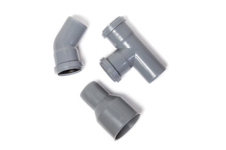 Plastic pipes isolated on white background. object