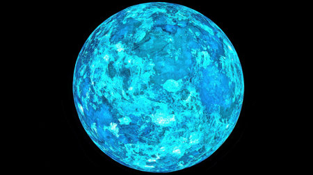 A high-resolution glowing Earth with an ethereal glow, providing open space for marketing messages.の素材