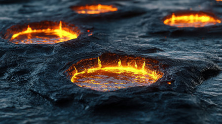 3D detailed seamless floating ground ripples, glowing clay formations with smooth textures.の素材