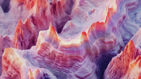 3D seamless earth ripple formations, ultra-realistic glowing ground with soft shadows.の素材