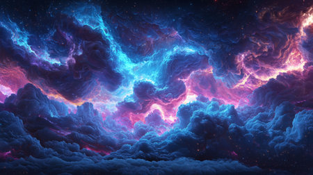 3D seamless fluffy cloud ripple patterns, ultra-realistic glowing summer sky.の素材