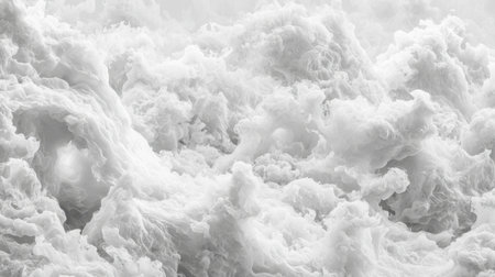 Crystal-clear seamless cloud wave patterns, soft cotton-like formations in a natural design.の素材