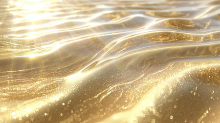 Transparent seamless sand ripples, sparkling golden highlights for a summer backdrop.の素材