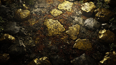 Transparent seamless soil ripple pattern, realistic ground textures glowing under sunlight.の素材