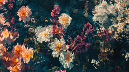 Ultra-detailed transparent seamless water ripples, soft natural reflections in a summer overlay.の素材