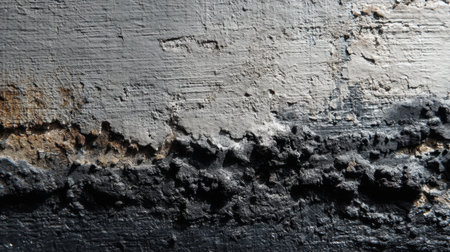 Explore the intricate texture of a weathered wall with peeling paint and grime. This detailed close-up showcases decay and artistic patterns ideal for various creative projects.の素材