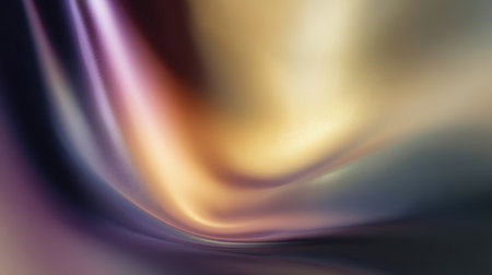 This abstract image showcases a fluid blend of colors with shimmering light effects. The smooth waves create an elegant and modern atmosphere perfect for various creative projects.の素材