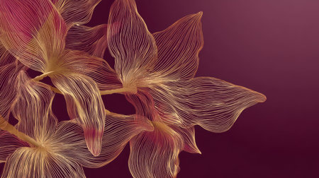 This elegant floral design features delicate lines and soft colors, perfect for adding a touch of beauty and sophistication to various creative projects or interiors.の素材