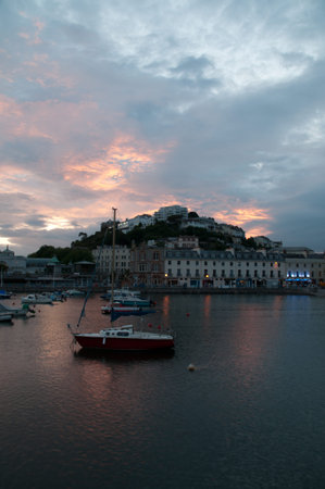 Marina View of the Picteresque town of Torquay, Devon, Englandの写真素材