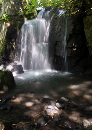 Lumsdale Valley Waterfall in the Derbyshire Dalesの写真素材