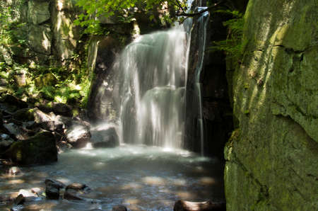 Lumsdale Valley Waterfall in the Derbyshire Dalesの写真素材