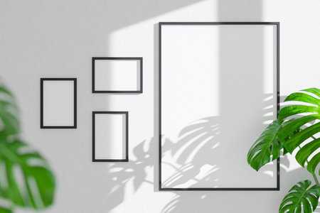 3D Rendering of Frame or Poster Mockup in Interior