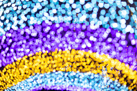 Christmas lights, Abstract background of festive light bokeh.の写真素材
