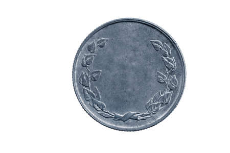 Empty coin with the monogram of leaves for designersの写真素材