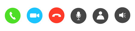 Video Call user interface Buttons setのイラスト素材