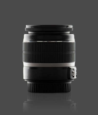 Black lens of a reflex cameraの写真素材