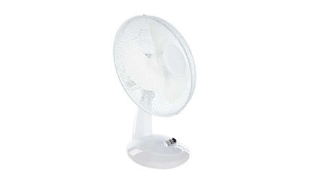 white table fan on white backgroundの写真素材