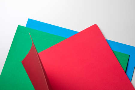 various color folders red blue greenの写真素材
