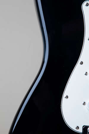 Close up of black and white 70's design rock electric guitarの写真素材