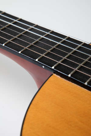 Close up of wooden classic spanish guitarの写真素材