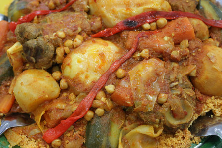 Ramadan dinner known as iftar. Couscous.の写真素材