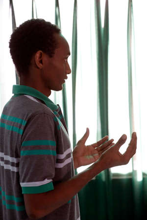 Muslim praying in Mosque. Ho Chi Minh city. Vietnam.のeditorial素材