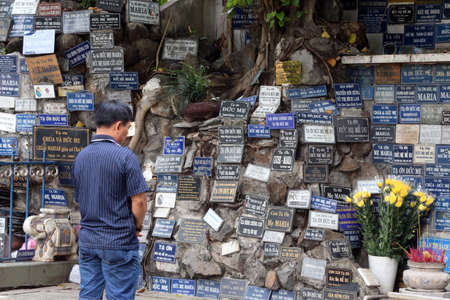 Ho Chi Minh city. St Philip church (Huyen Sy Church). Copy of the Grotto of Massabielle. Ex-voto. Ho chi Minh City. Vietnam.のeditorial素材