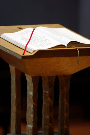Ambon and lectionary. Catholic church.の写真素材