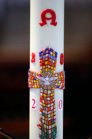 Holy Week. Candle Paschal. France.