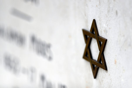 Jewish grave in cemetery.