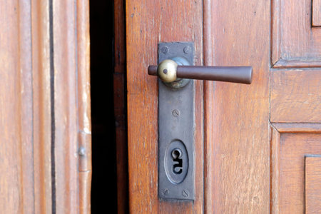 Saint Maurice church. Church door. Veyrier du Lac. France.
