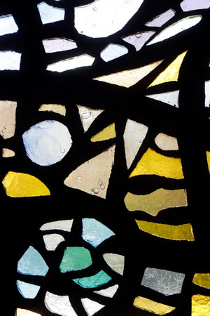 Notre Dame de Plaimpalais church. Stained glass window.