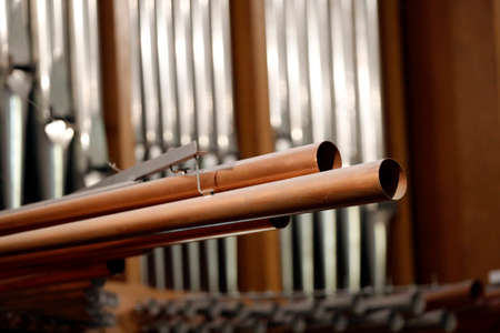 Saint Francois de Sales basilica. Pipe organ. Thonon. France.の写真素材