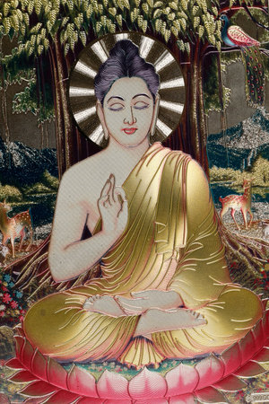 Buddha on lotus flower.