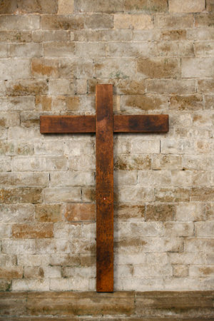wooden cross in Vezelay basilica. France.