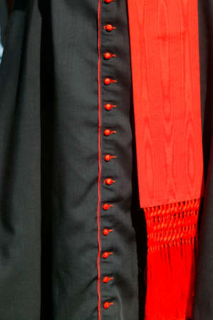 Cardinal's robe. Closeup. catholic church. France.の写真素材