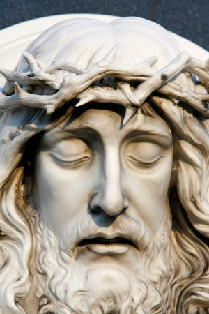 Face of Jesus Christ. Scupture. Austria.の写真素材