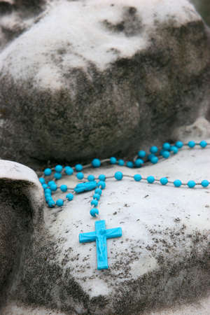Milano monumental cemetery. Rosary on a child's grave. Italy.の写真素材