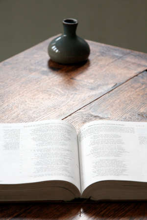 Open bibe we have table. Monastery. France.の写真素材