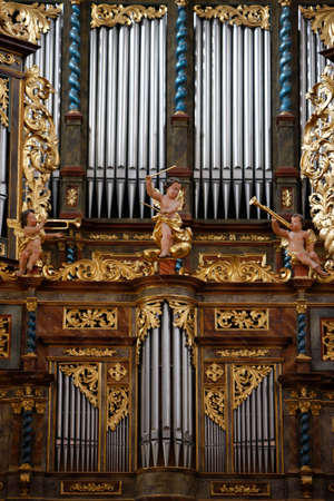Gottweig benedictine abbey. Church organ and angels. Austria.の写真素材
